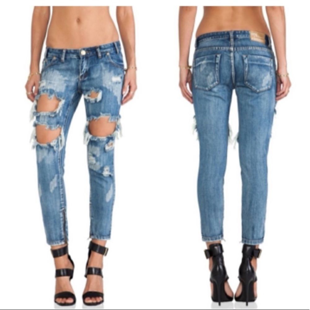One BY ONE TEASPOON Trashed Free bird Jeans Size 27